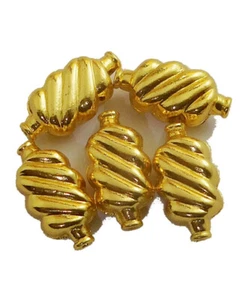 40 PCS 18X10X7MM RECTANGLE TOFFY BEAD 18K GOLD PLATED 922 - Picture 1 of 3