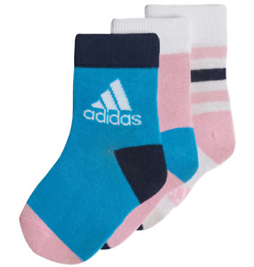 Adidas Kids Girls Ankle 3 Pairs Athletic Socks Multicolor DW4755