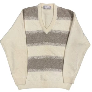 Suéter tejido vintage Angora Rabbit Hari Fair Isle 38 mediano - Imagen 1 de 7