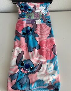 Disney Stitch Hibiscus Spring Summer  Soft Plush Throw Blanket 50x70” Pink NEW
