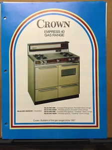 Vtg Crown Stove Works Catalog Inserts 1979 Gas Ranges Empress Countess - Picture 1 of 9