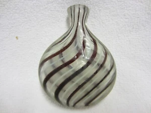 Schnupftabakglas - Brasilflaschl - Breitgeschnürltes Glas - weinrot/weiß - 1900 - Bild 1 von 8