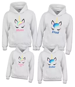 Unicorn Birthday Matching Hoodie Pull Party Family Kid Tshirt Mom, dad, sister - Picture 1 of 7