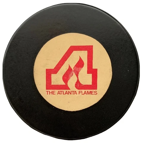 The Atlanta Flames 1972 Official Size Game Puck Stamped Made In Canada NHL Rare Cover