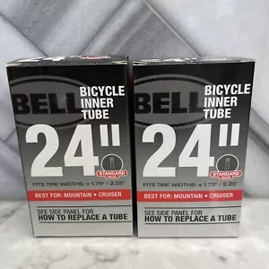 2 PACK Bell 24" Bicycle Tubes Fits Tires 1.75" - 2.25" Standard Valve Mountain - Picture 1 of 4