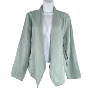 Soft Surroundings Grove Linen Jacket Medium Gray Mist Seafoam NWT CJ-1815 - Picture 1 of 10
