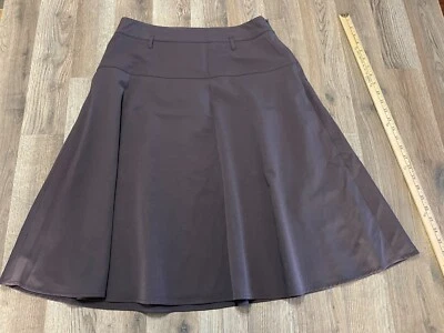 Falda Charter Club, Para Mujer Talla 12, Marrón, Cremallera Lateral, Línea A, Lazo para Cinturón Foto 1 de 4