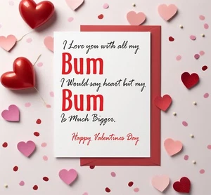 Funny Valentines Day Card Rude Card for Boyfriend Girlfriend Husband Wife BCR012 - Picture 1 of 3