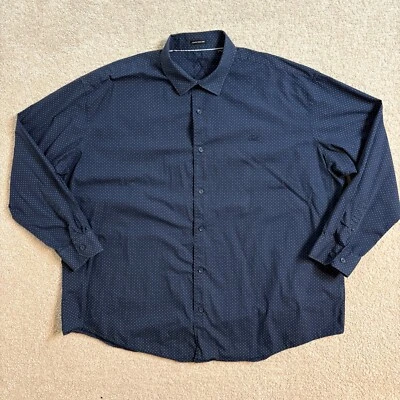 Christian Lacroix Shirt Mens Blue Dotted Long Sleeve Button Down Regular Fit 2XL - Image 1 of 4