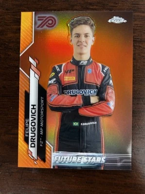 2020 Topps Chrome Formula 1 70th Anniversary Orange Refractor Felipe Drugovich - Image 1 of 2