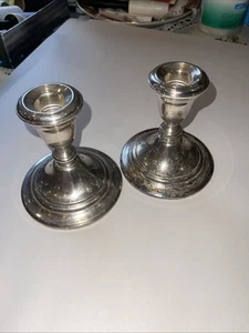 Vintage Gorham Silver Plated Candlesticks Weighted YC3000 - Picture 1 of 5