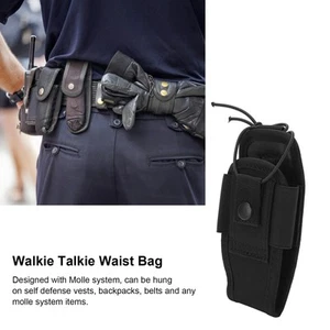(Czarna) Radio Walkie Talkie Torba Torba Torba Oxford Pasek z tkaniny - Zdjęcie 1 z 22