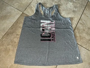 Danskin Now Loose Fit Dri More Gray I Can And I Will Racerback Tank Top 2XL XXL - Picture 1 of 3