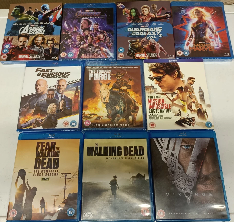 Blu Ray Bundle x 10 Movies & TV Shows Mostly Sealed Avengers Endgame * BARGAIN* - Image 1 of 1