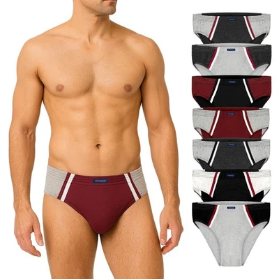 Slip Uomo Cotone Lotto 7 Slip Uomo Slip Sportivo Uomo – Boxer Hipster Retrò - Immagine 1 di 4