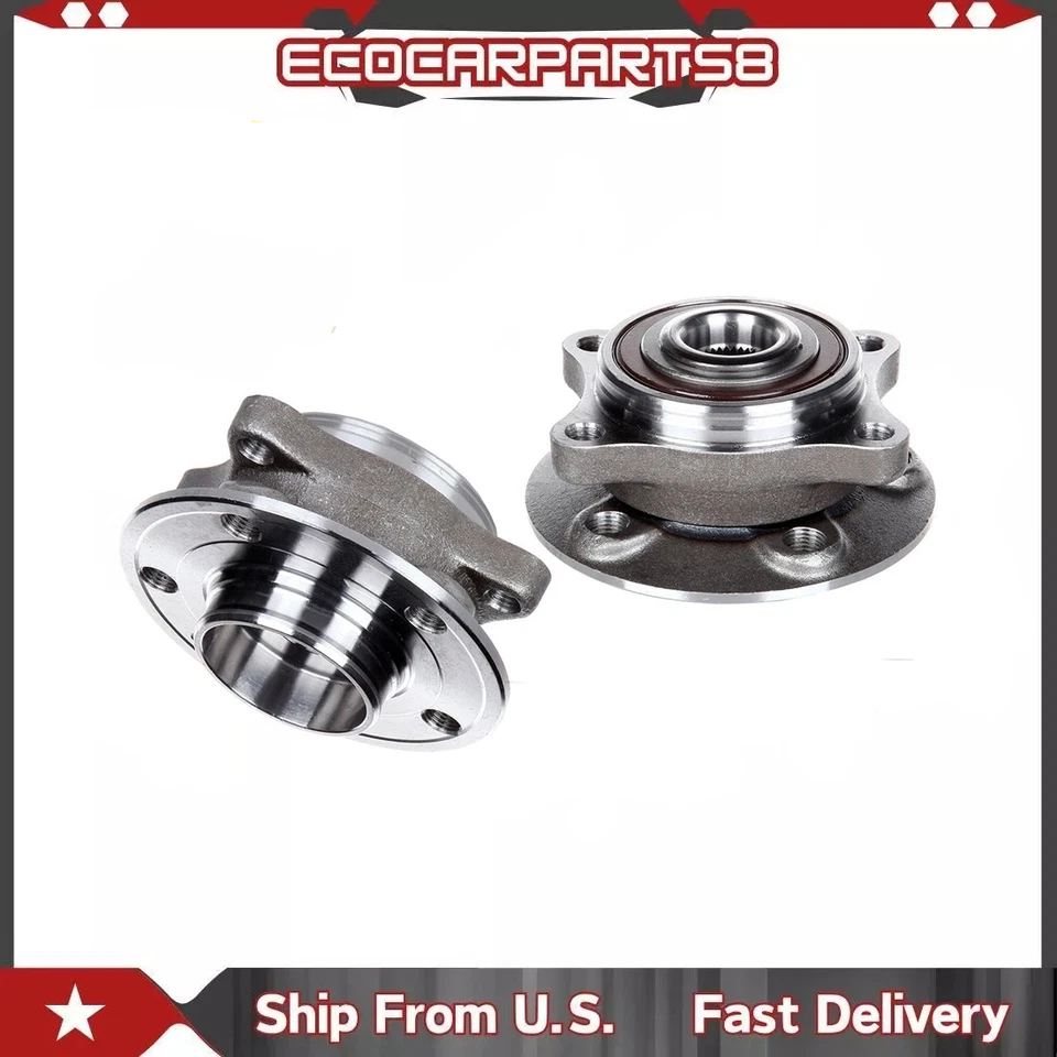 Conjunto de 2 cojinetes de cubo de rueda delanteros para Volvo S60 S80 V70 XC70 5 orejetas sin ABS Foto 1 de 1