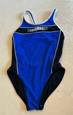 Traje de baño de competición para mujer Nike/blye negro blanco talla 10 usado  Foto 1 de 4