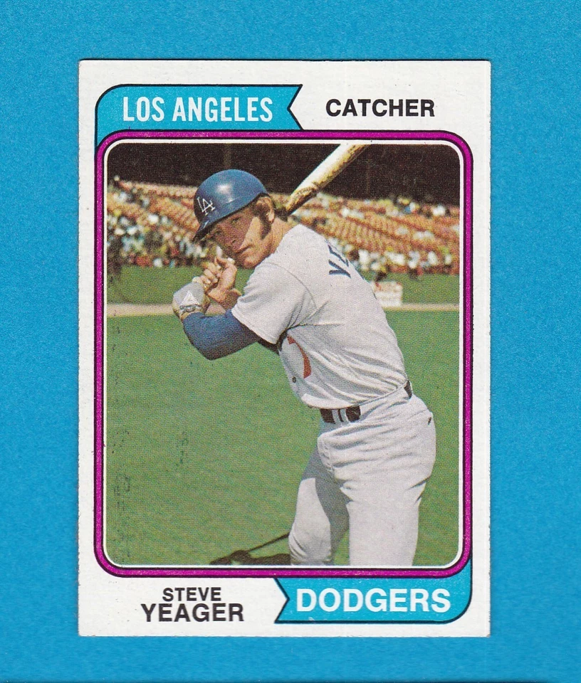 Juego de béisbol Topps Break 593 1974 Steve Yeager Dodgers casi nuevo+ Foto 1 de 1