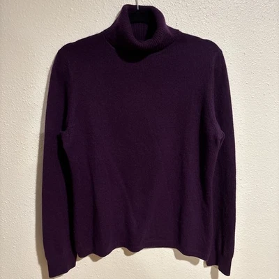 Suéter Uniqlo 100 % cachemir cuello alto para mujer XL púrpura berenjena Foto 1 de 4
