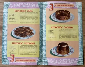 RECETAS SUNCHOC ROWNTREE Beber Chocolate POLLETO PARA HORNEAR VINTAGE AÑOS 50 - Imagen 1 de 2