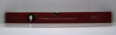 STANLEY No. 3 Level  26" Genuine Cherry Wood Brass Ends Handi-Hold Adjustable - Image 1 of 4