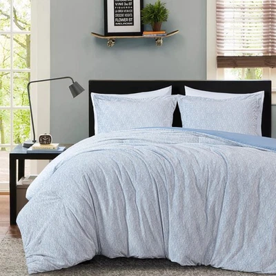 3-Piece Embossed Velvet Comforter Set King Size, Blue - Soft Plush Velvet Bed... - Image 1 of 4