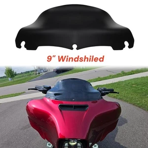 9" Wave Windshield Windscreen For Harley Electra Street Tri Glide 2014-2024 - Picture 1 of 13