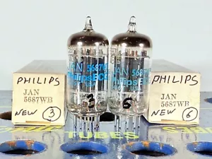 Matched Pair Philips/Sylvania JAN 5687WB NOS NIB Tested Strong Balanced Tube - Picture 1 of 14