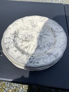 222 Fifth Adelaide Antique White Dinner Plate -4 Total - Picture 1 of 4