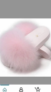Women's Fluffy Fuzzy Faux Fur Slide Slipper Sandals Pink New In Box 8.5 - Picture 1 of 8