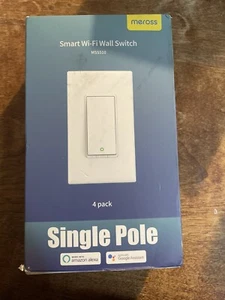 Meross (4 Pack) Smart Wi-Fi Single Poll Wall Switch Alexa & Hey Google MSS510 - Picture 1 of 6