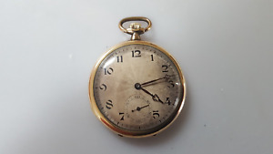 VINTAGE SWISS ROLEX REF:1529 15 JEWELS ROLLED GOLD MANUAL WINDING POCKET WATCH.