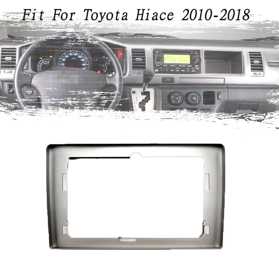 New Fascia Stereo Radio Bezel Panel Frame Trim 2 Din For Toyota Hiace 2010-2018 - Image 1 of 1
