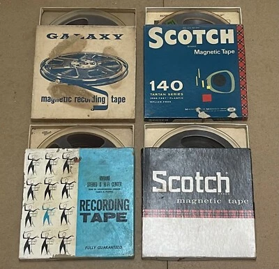 4x VTG 1960s Recording Reel Mixed Content 8mm Reels Tape Recordings Photo Estate - Image 1 of 4