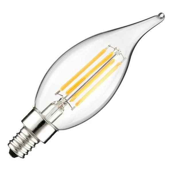 New LED Light Bulb 4W 2700K 350 Lumens E12 Candelabra Base Torpedo Lamp - Image 1 of 1