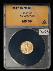 2017 G$5 1/10 oz Gold American Eagle - ANACS MS 69 - SKU-G4158 - Picture 1 of 4