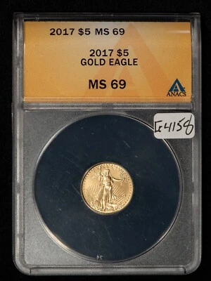2017 G$5 1/10 oz Gold American Eagle - ANACS MS 69 - SKU-G4158 - Image 1 of 4