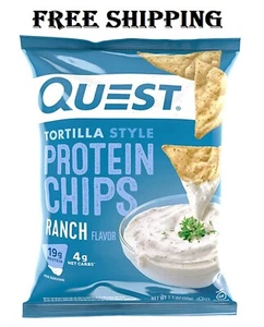 Quest nutrition tortilla style protein chips ranch flavor 1.1 oz pack of 12 - Picture 1 of 8