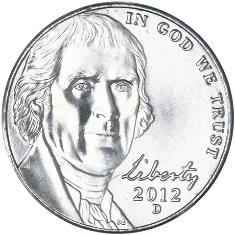 2012 D Jefferson Nickel Choice BU US Coin Cover