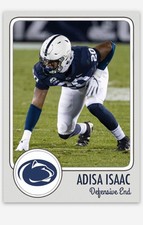 Adisa Isaac NMT Custom Art College Football Card! Penn State!