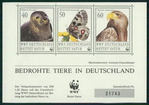WWF BLOQUE DONACIONES 1987 SALVA LA NATURALEZA ANIMALES MARIPOSA ÁGUILA FOCA m2836 - Imagen 1 de 2