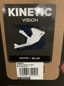 FLY RACING KINETIC VISION HELMET - WHITE/BLUE - ADULT 2X-LARGE - Picture 1 of 4