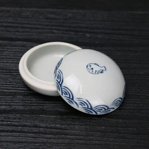 8.1cm Ceramic Inkpad Plate Ink Dish Paint Plate Chinese Seal Inkpad Calligraphy - Picture 1 of 4