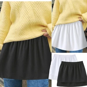 Women Mini Tail Skirt Shirt Extenders Adjustable Layering Fake Cover Buttock - Bild 1 von 14