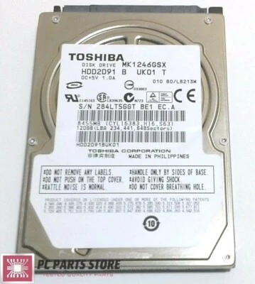 Toshiba 120GB 2.5" MK1246GSX HDD2D91 B UK01 T G002217A PCB PARTS REPAIR  - Image 1 of 4