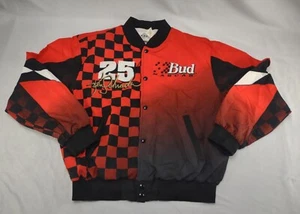 Vintage NASCAR Ken Schrader Budweiser Racing All Over Print Jacket Mens XL - Picture 1 of 13