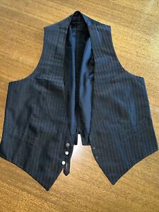 Men’s 1920’s Deadstock French Silk Black Vest Size 42