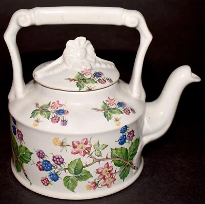 Vtg Arthur Wood Teapot 6106 Raspberry Vine Blossom England Kettle Handle FreeS&H - Image 1 of 3