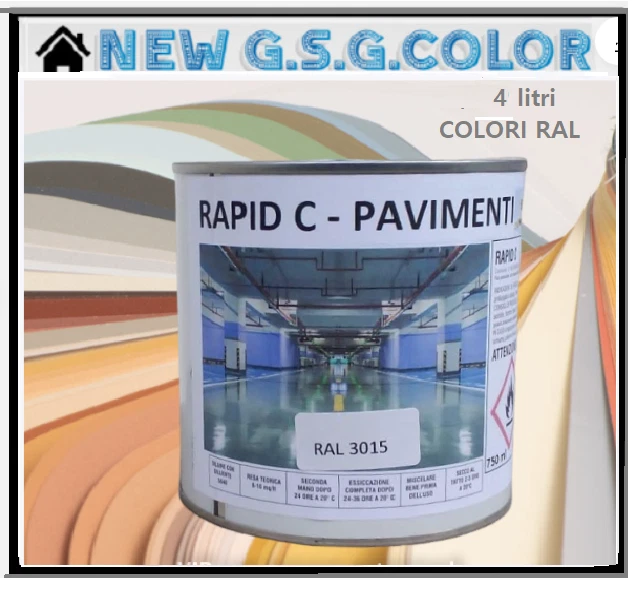 Smalto vernice per pavimenti al clorocaucciù litri 4 colori ral - Immagine 1 di 1