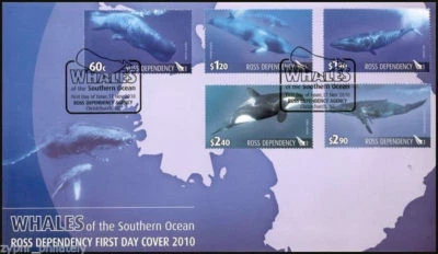 Ross Dependency "WHALES OF THE SOUTHERN OCEAN" First Day Cover FDC 2010 ! - Image 1 of 4